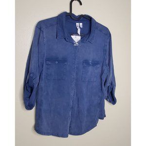 Cable & Gauge Women Blue Denim Shirt Sz S NWT